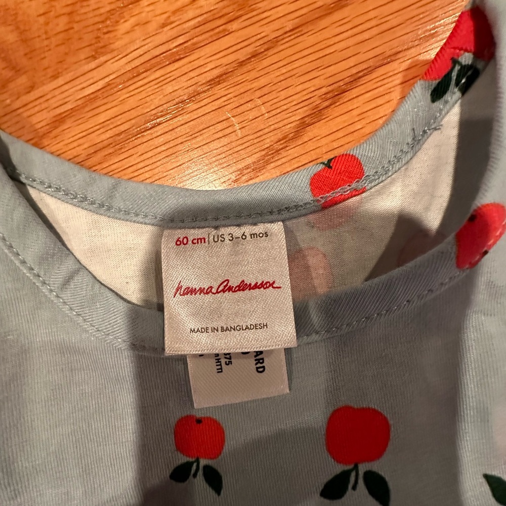 Hanna Andersson Baby Blue Apple Print Shirt/dress.